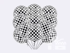 Black and White Checkered Balloons